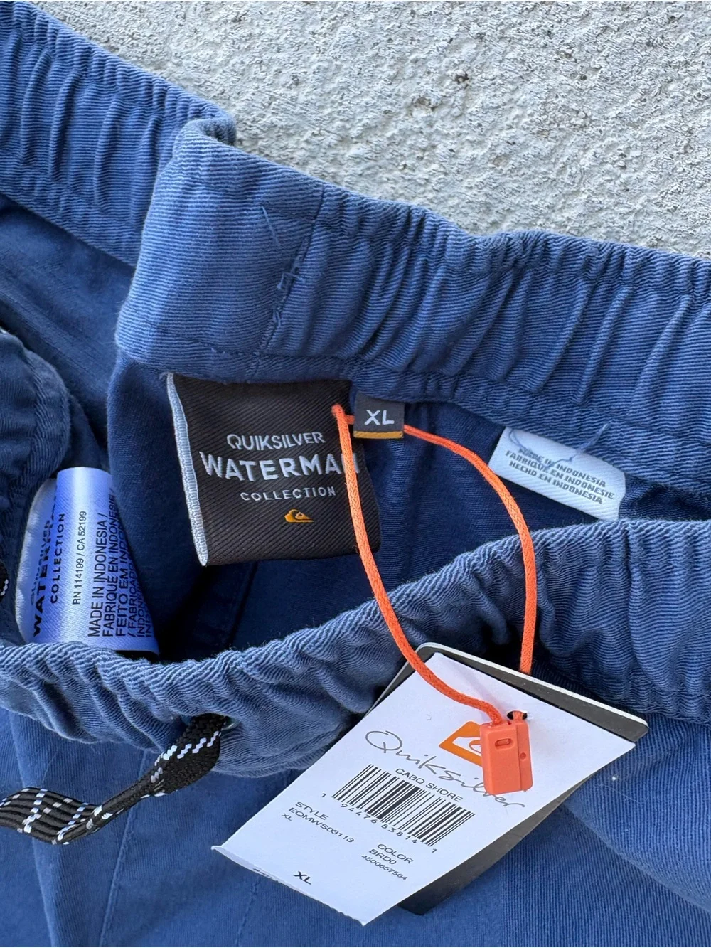 Quiksilver Men's Blue Elastic-Waist Swim Hybrids